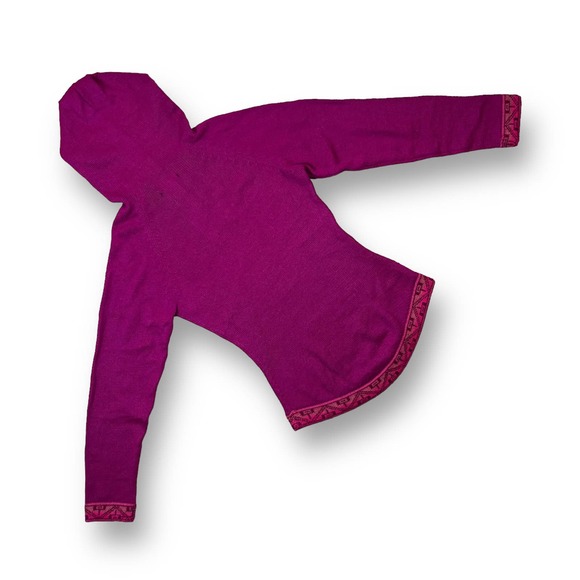 Tejido Parillo 100% Baby Alpaca Wool Purple Pullover Hoodie Made in Peru XS - Picture 8 of 9